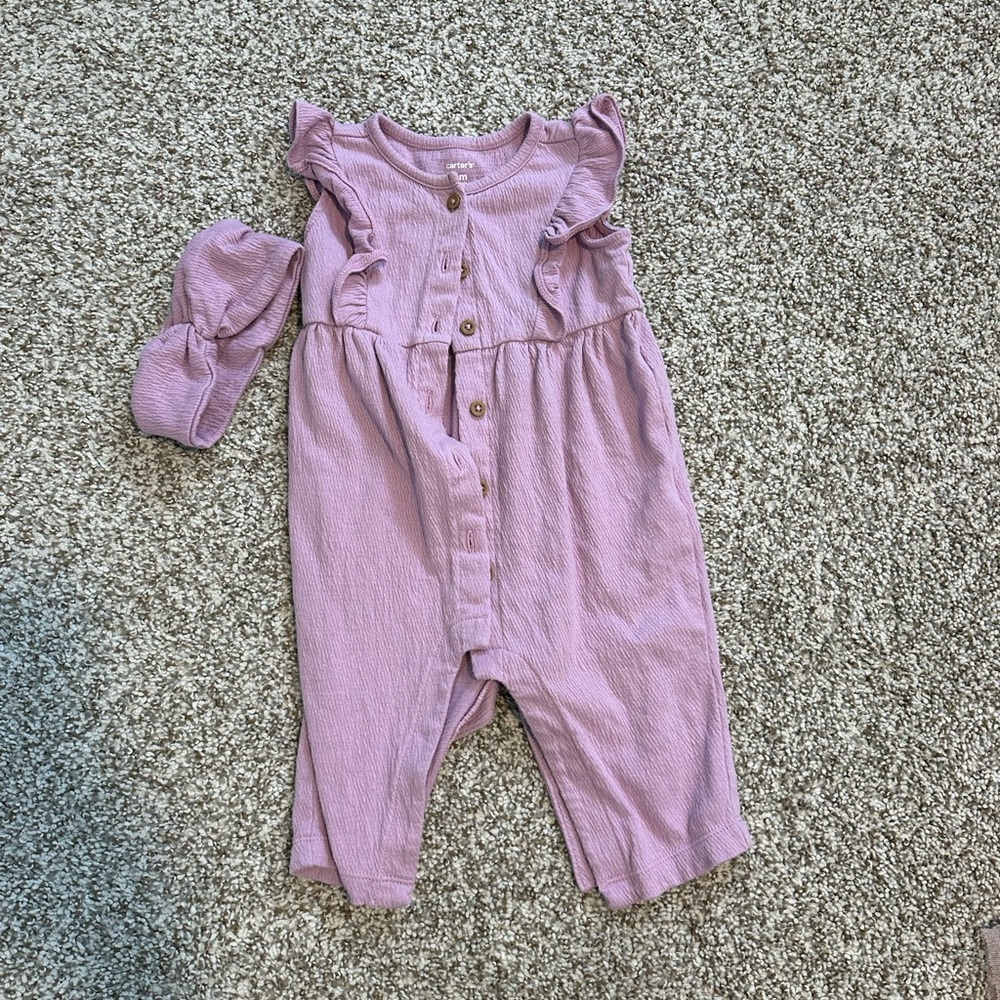 Carter's Purple Ruffle Jumpsuit